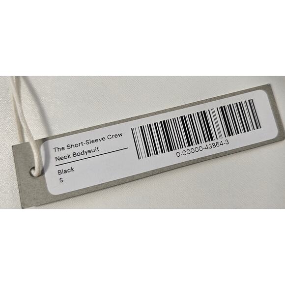 NWT Short-Sleeve Crew Neck Bodysuit everlane sz small black snap close casual - Picture 5 of 8